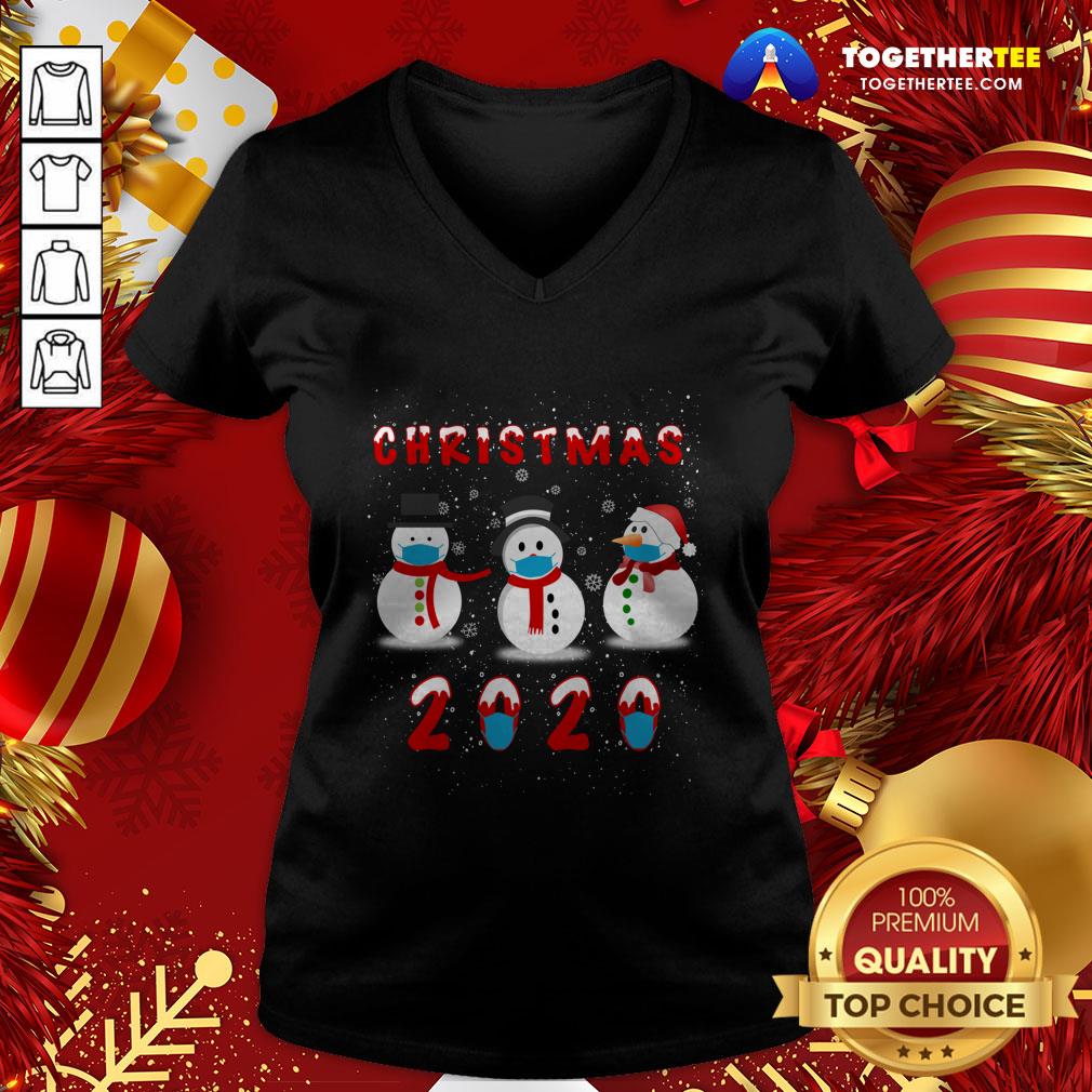 Pretty Snowman Face Make Christmas 2020 Shirt - Image 2