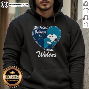 Alternative view of Original Minnesota Timberwolves X Snoopy Cartoon Valentine 2026 T-Shirt