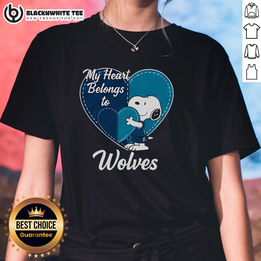 Original Minnesota Timberwolves X Snoopy Cartoon Valentine 2026 T-Shirt - Image 3
