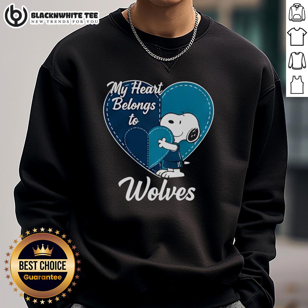 Original Minnesota Timberwolves X Snoopy Cartoon Valentine 2026 T-Shirt - Image 5