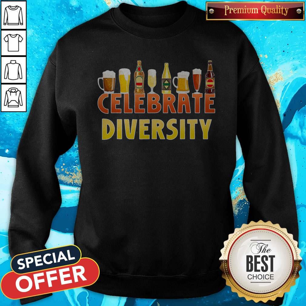 Celebrate Diversity Craft Beer Drinking IPA Beer Humor Shirt - Image 3