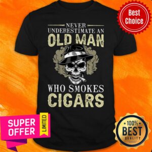 Official Never Underestimate An Old Man Who Smokes Cigars Shirt