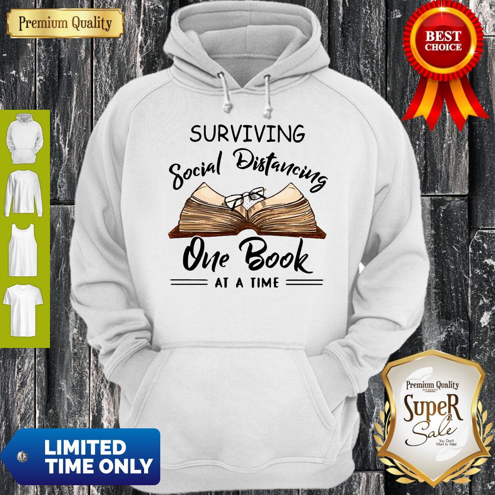 Surviving Social Distancing One Book At A Time Shirt - Image 2