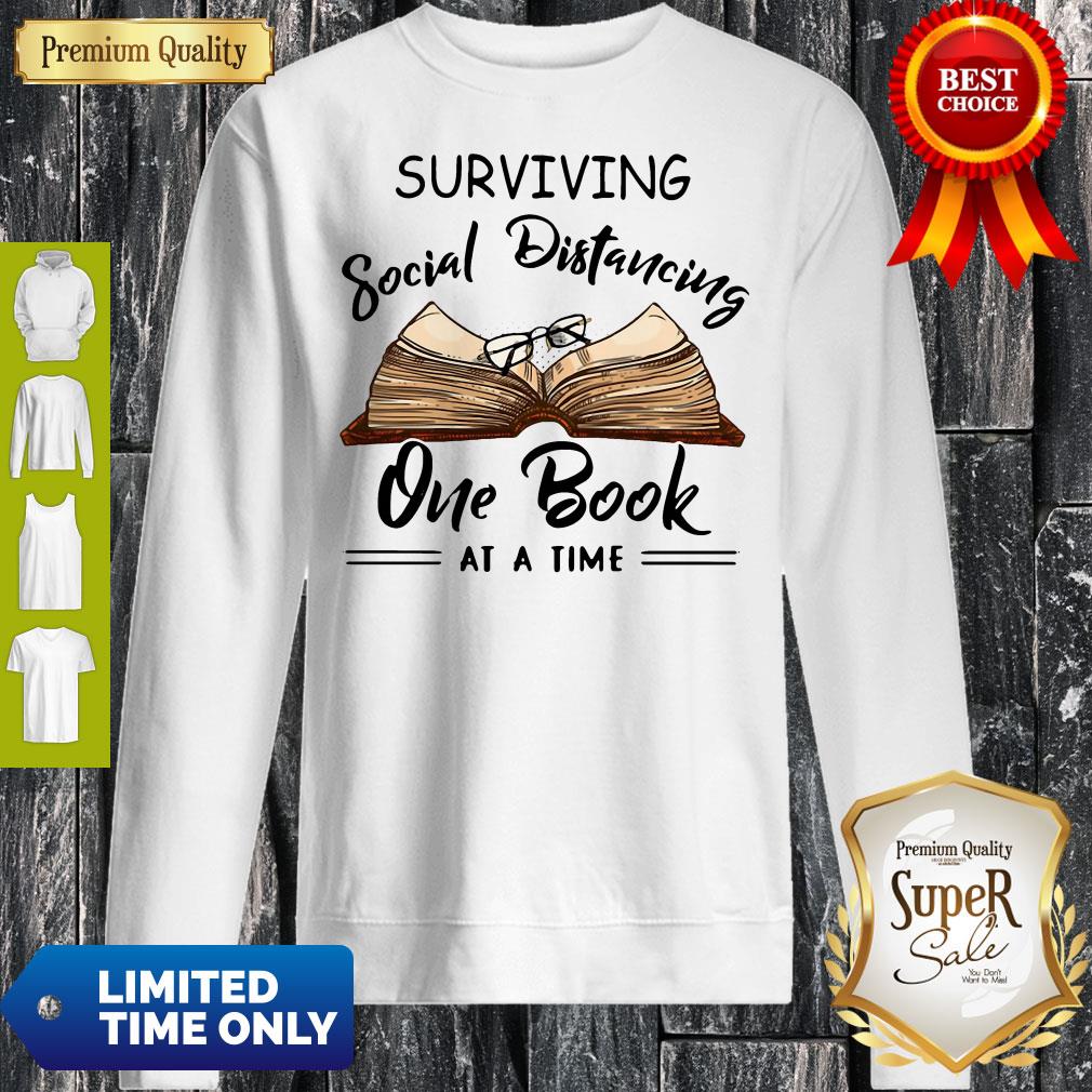 Surviving Social Distancing One Book At A Time Shirt - Image 5