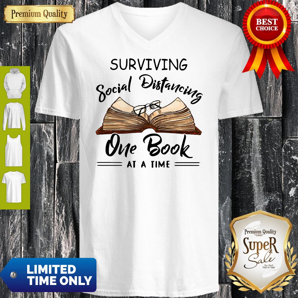 Surviving Social Distancing One Book At A Time Shirt - Image 3