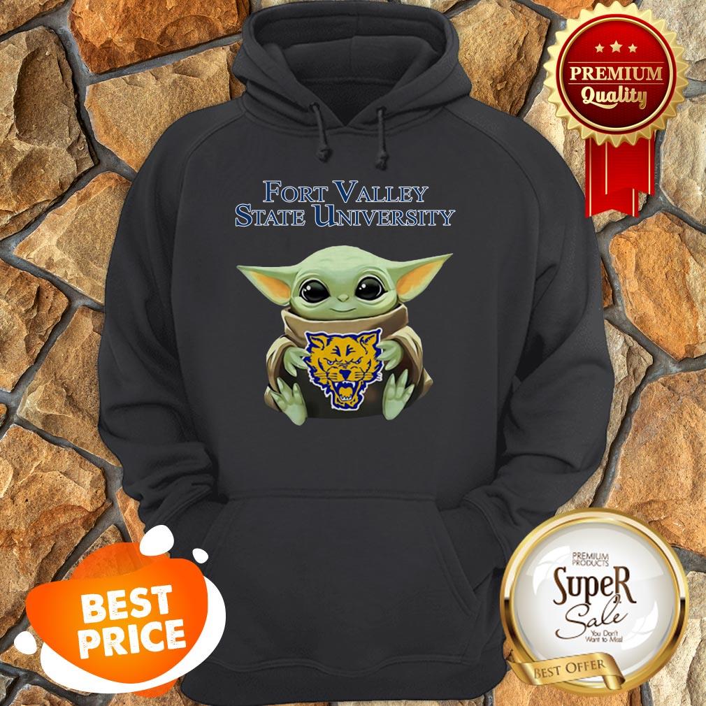 Nice Baby Yoda Hug Fort Valley State Wildcats Star Wars Shirt - Image 2
