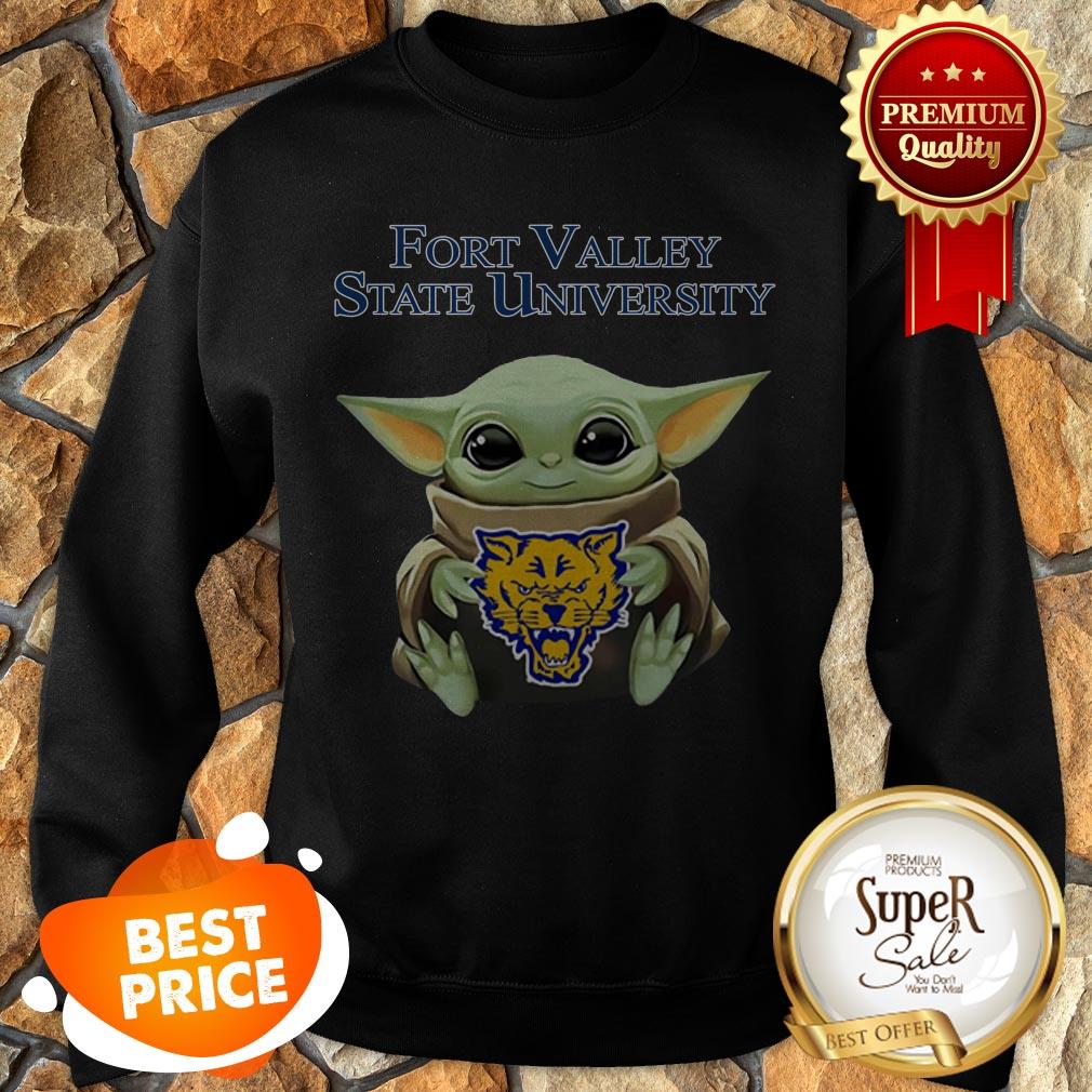 Nice Baby Yoda Hug Fort Valley State Wildcats Star Wars Shirt - Image 3