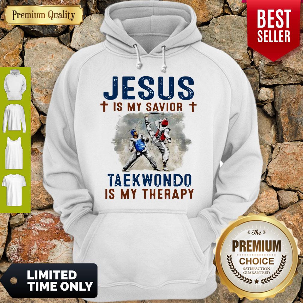 OFFICIAL JESUS IS MY SAVIOR TAEKWONDO IS MY THERAPY SHIRT - Image 2