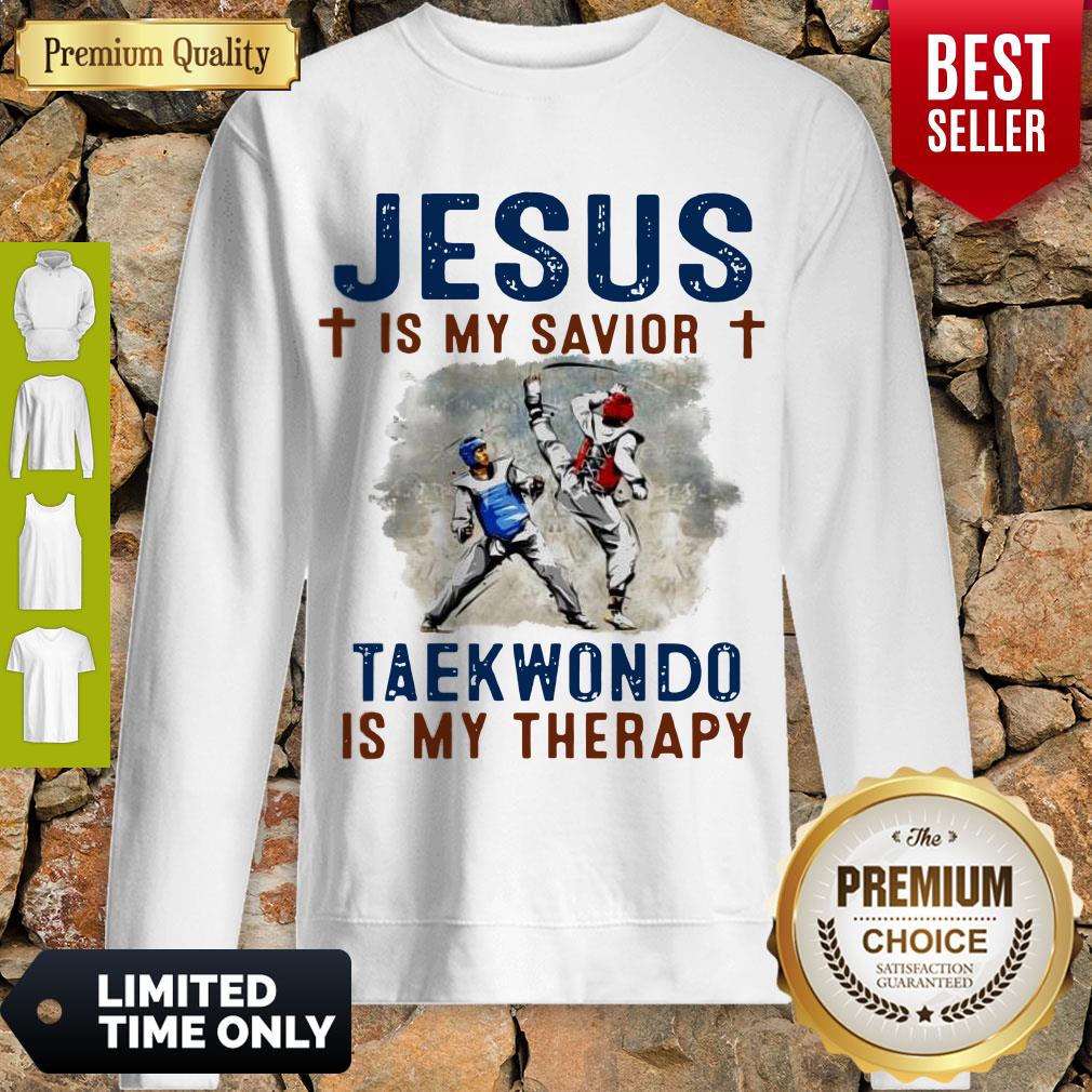 OFFICIAL JESUS IS MY SAVIOR TAEKWONDO IS MY THERAPY SHIRT - Image 3