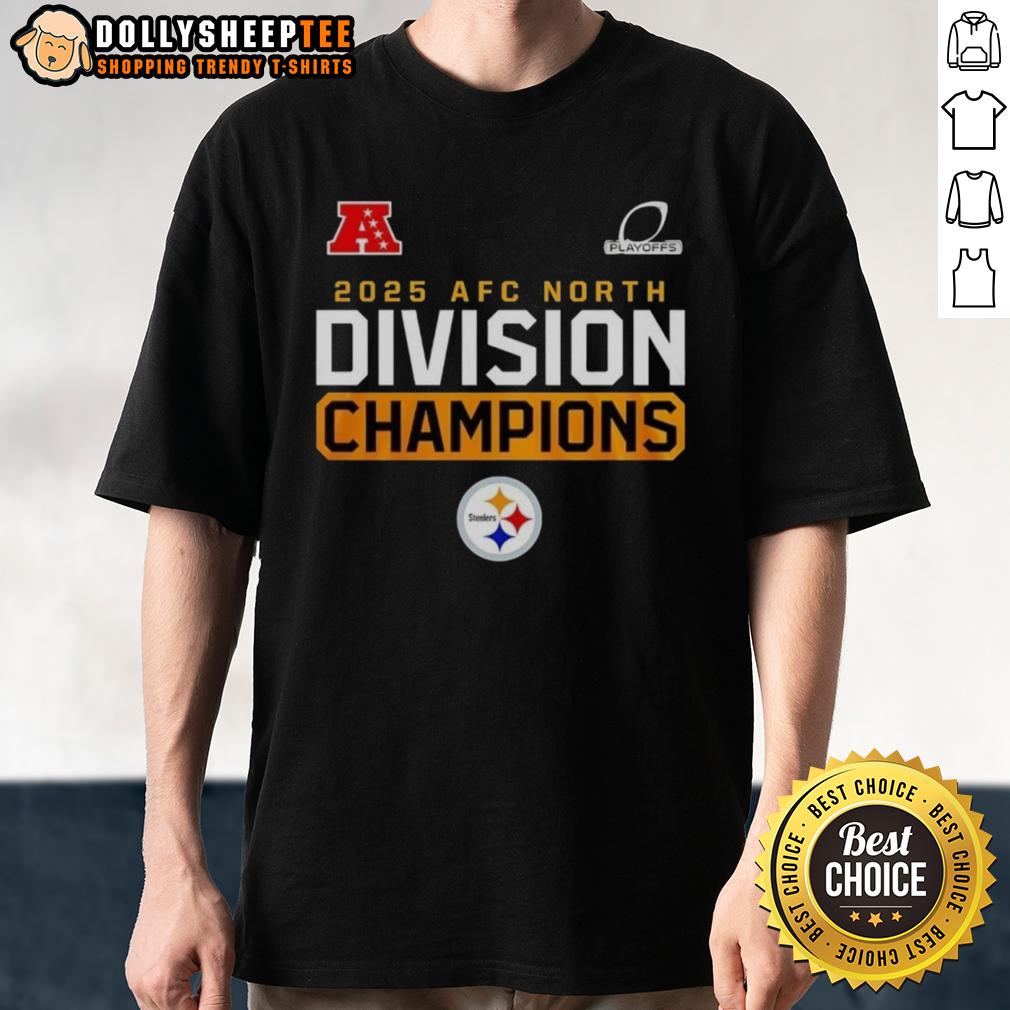 Hot 2025 AFC North Division Champions Pittsburgh Steelers Logo T-Shirt