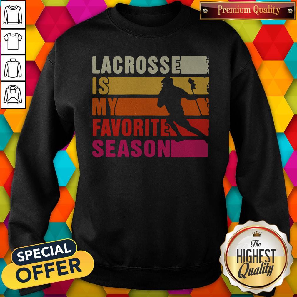 Official Lacrosse Is My Favorite Season Vintage Shirt - Image 4