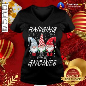 Alternative view of Hot Hanging With My Gnomies Nordic Santa Christmas Gnome Pajama Gifts T-Shirt