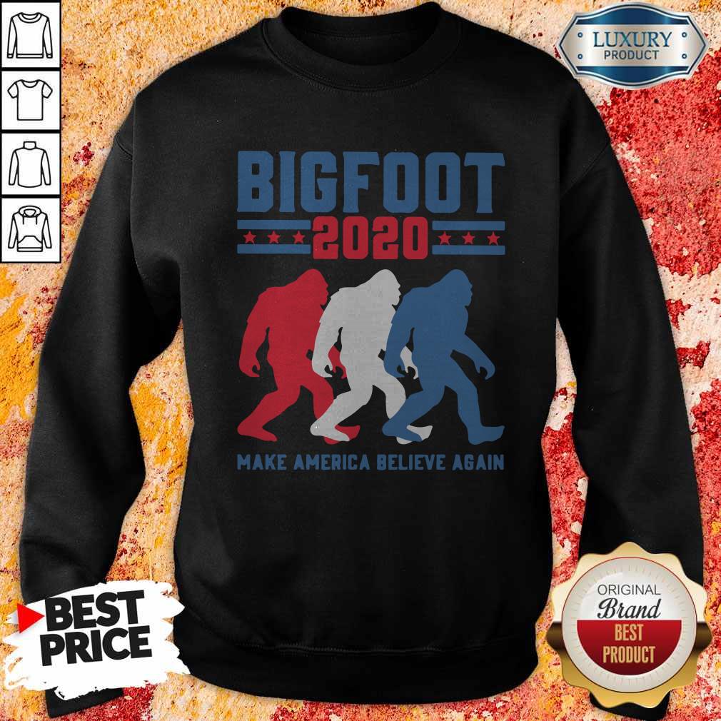 Bigfoot 2020 Make America Believe Again Vintage Shirt - Image 2
