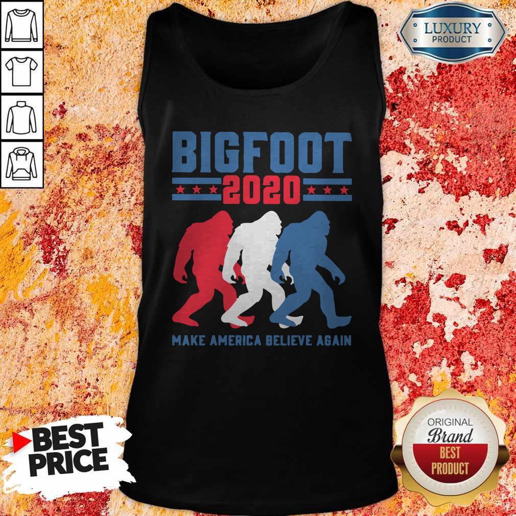 Bigfoot 2020 Make America Believe Again Vintage Shirt - Image 5