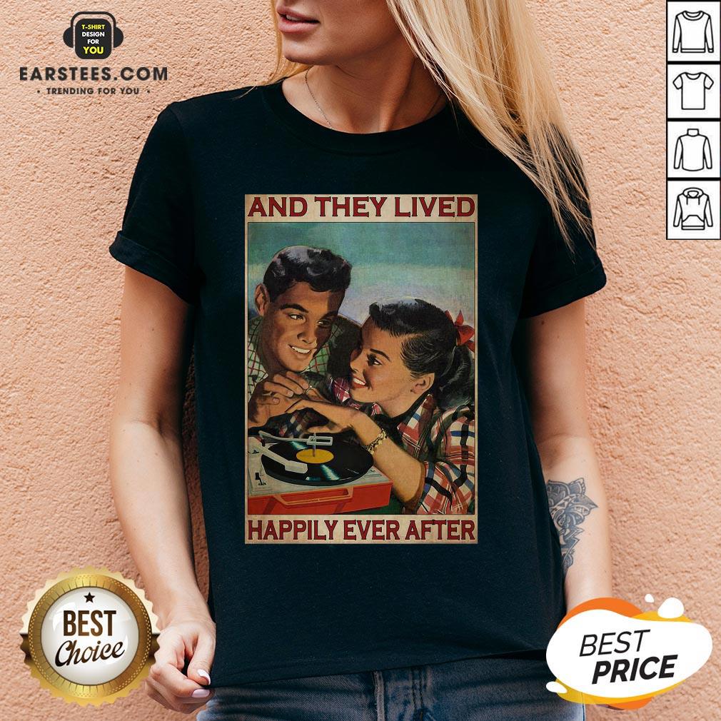 Perfect Couple Record Player And They Lived Happily Ever After Music Shirt - Image 3