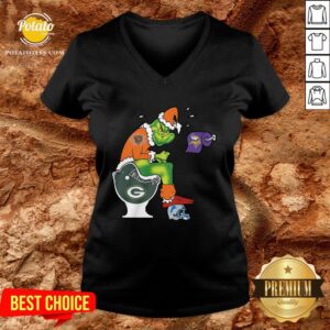 Alternative view of Good The Grinch Chicago Bears Shit On Toilet Green Bay Packers And Other Teams Christmas Shirt