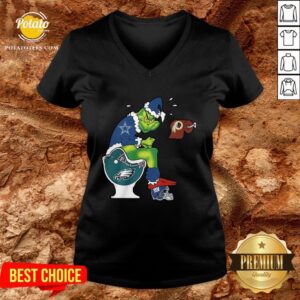 Alternative view of Top The Grinch Dallas Cowboys Shit On Toilet Philadelphia Eagles And Other Teams Christmas Shirt
