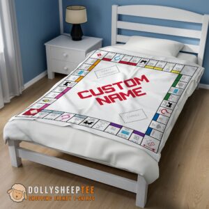 Alternative view of Original Hot Classic Monopoly Board Game Fleece Customized Blanket