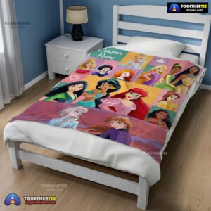 Alternative view of Official Disney Cartoon All Princess Characters Blanket Fleece Customized Blanket
