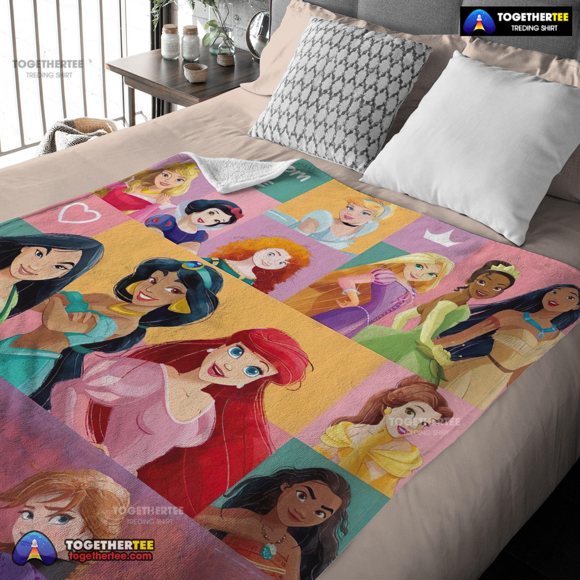 Official Disney Cartoon All Princess Characters Blanket Fleece Customized Blanket - Image 3