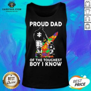 Alternative view of Funny Autism Proud Dad Toughest 45 Shirt