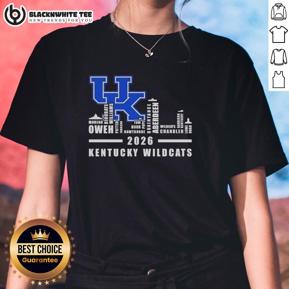 Pretty 2026 Kentucky Wildcats All Names City Skyline T-Shirt - Image 3