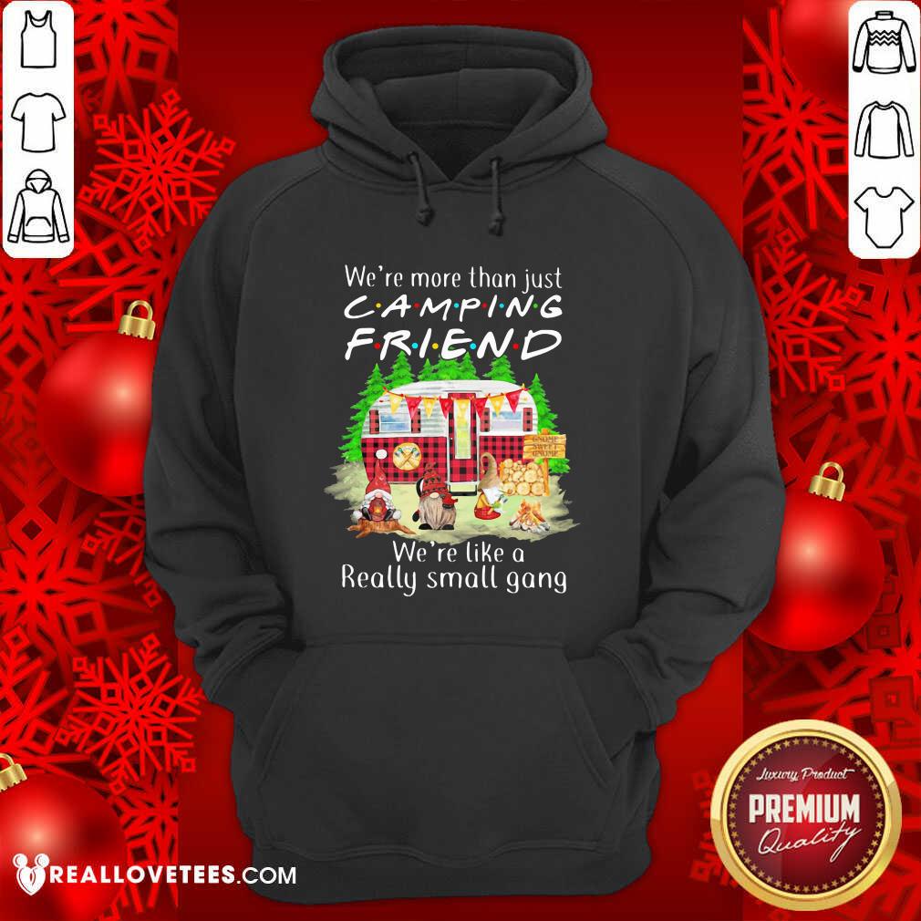 Pro We’re More Than Just Camping Friend We’re Like A Really Small Gang Gnome Xmas Shirt - Image 4