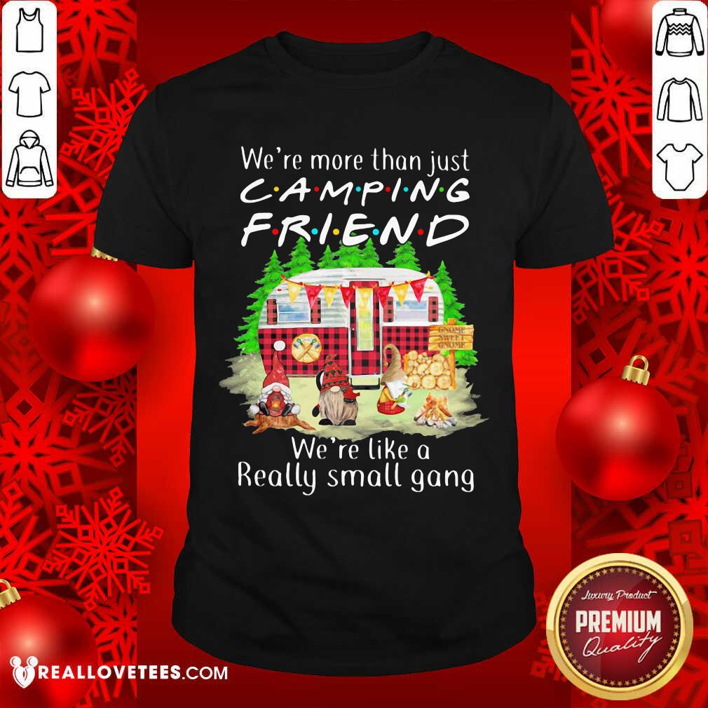 Pro We’re More Than Just Camping Friend We’re Like A Really Small Gang Gnome Xmas Shirt