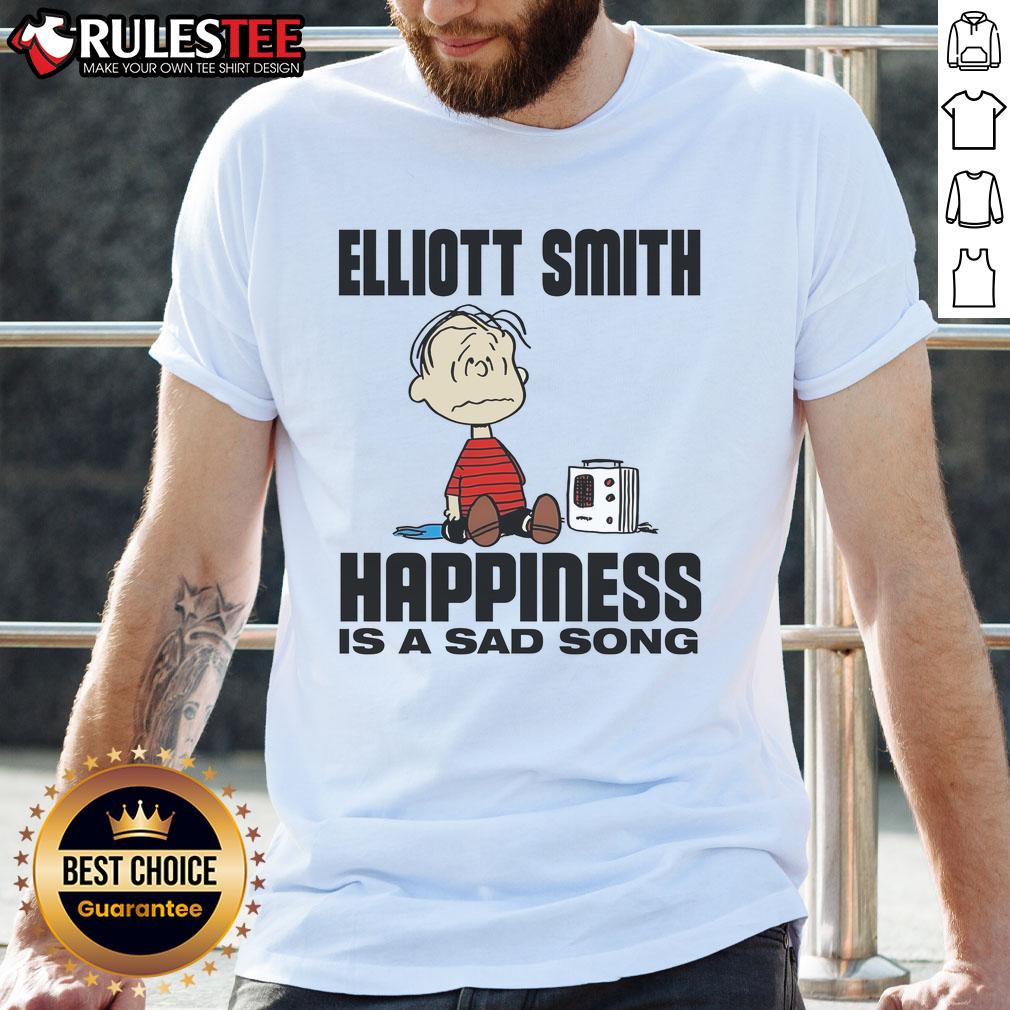 Funny Elliott Smith Happiness Is A Sad Song Peanuts T-Shirt