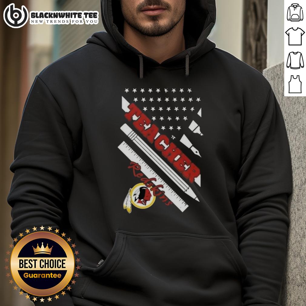 Good Washington Redskins Football X Teacher American Flag T-Shirt - Image 2