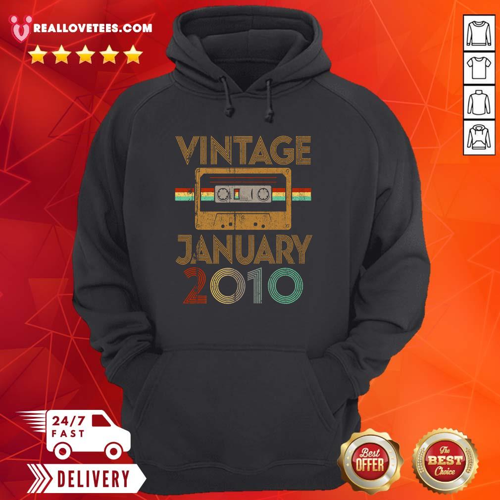 Nice Vintage Born January 2010 11th Birthday Quarantine Shirt - Image 4