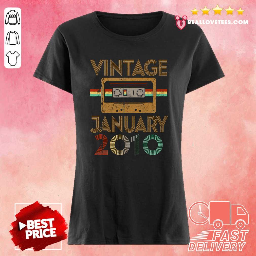 Nice Vintage Born January 2010 11th Birthday Quarantine Shirt - Image 3