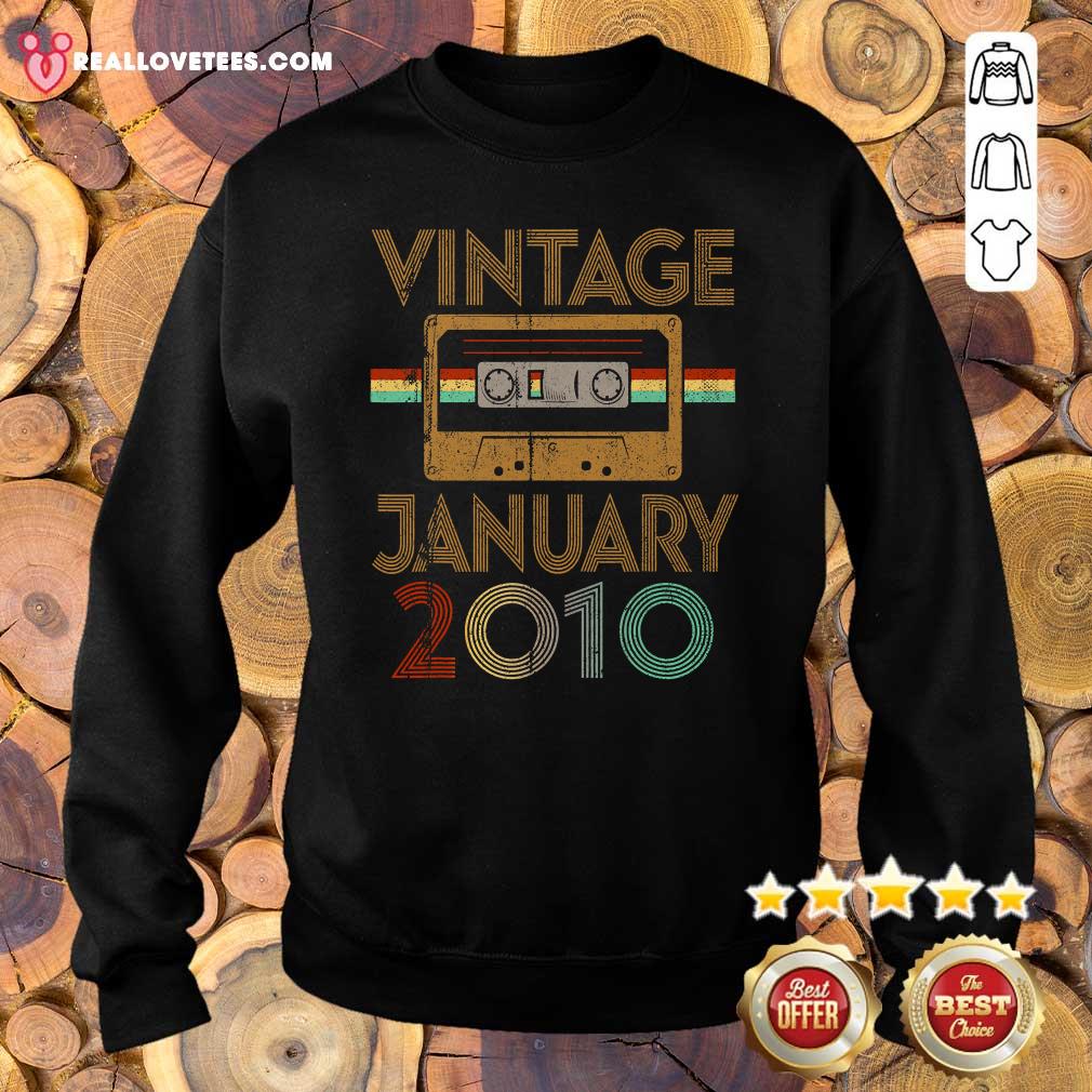 Nice Vintage Born January 2010 11th Birthday Quarantine Shirt - Image 5
