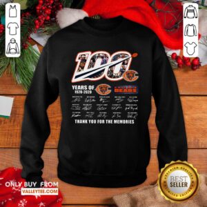 Alternative view of Pro 100 Chicago Bears Years Of 1920 2020 Thank You For The Memories Signatures Shirt