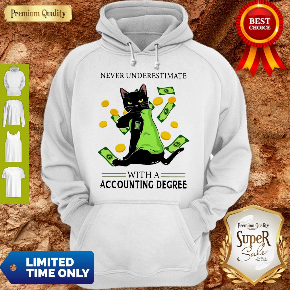 Top Official Never Underestimate A Cat Mom With A Accounting Degree Shirt - Image 2