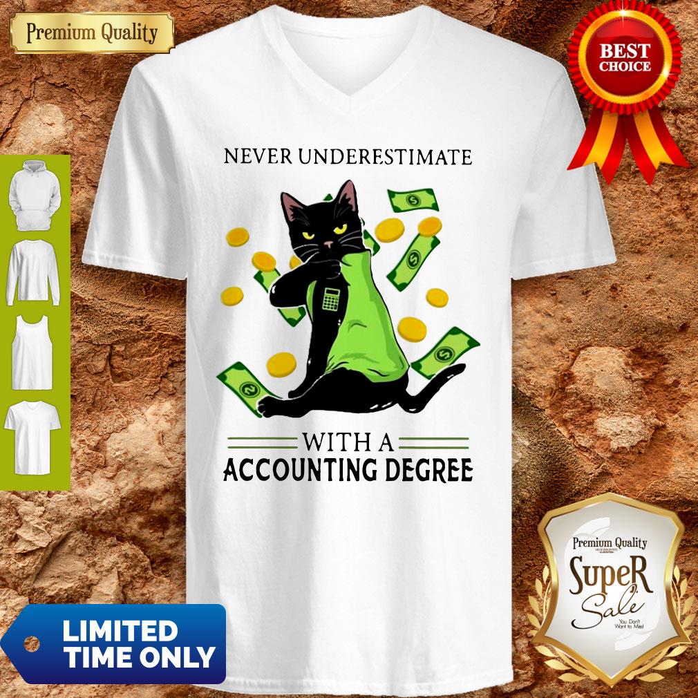 Top Official Never Underestimate A Cat Mom With A Accounting Degree Shirt - Image 3