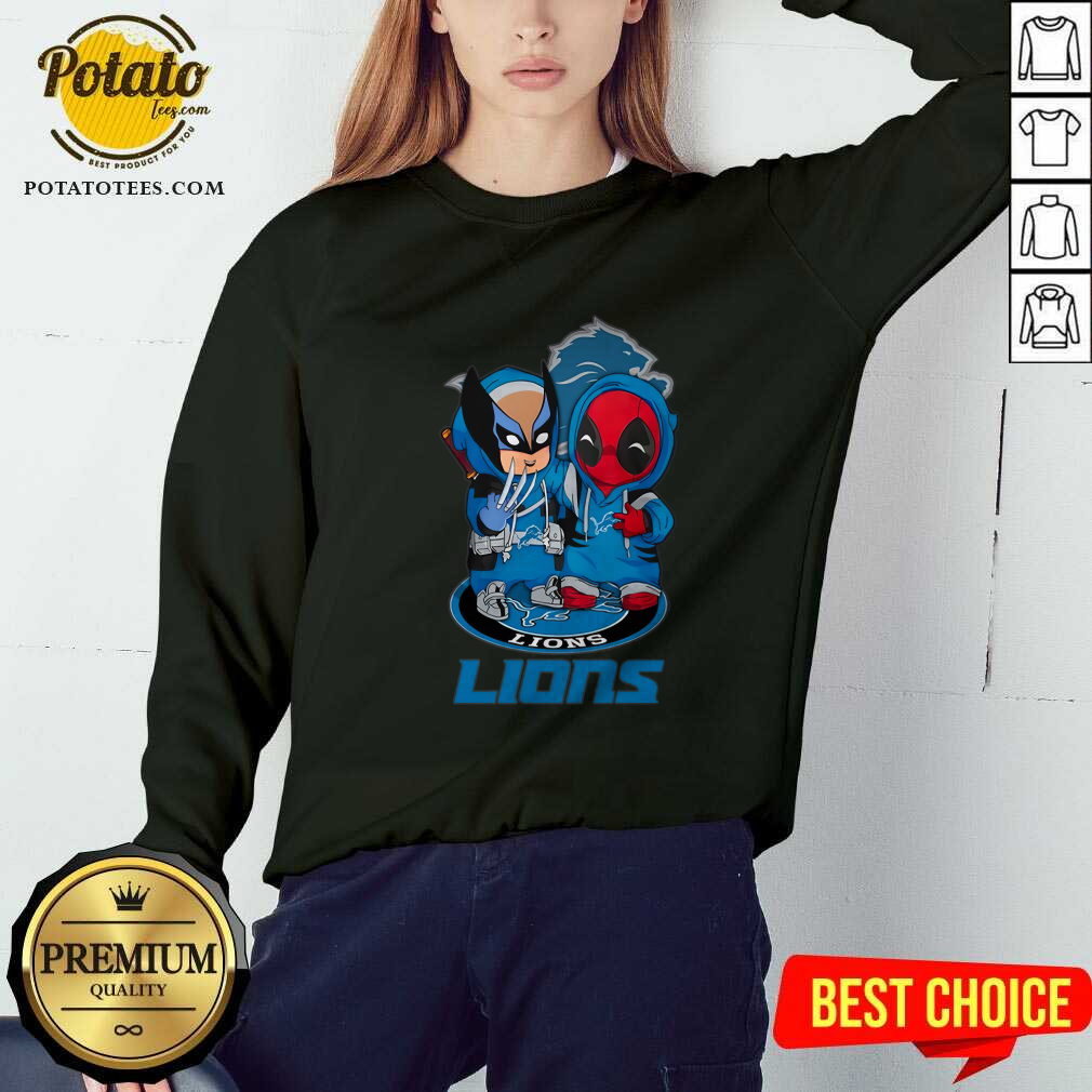 Detroit Lions Marvel Wolverine Deadpool True Friends T-shirt - Image 3