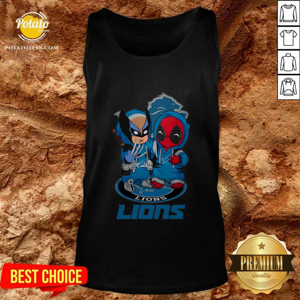 Detroit Lions Marvel Wolverine Deadpool True Friends T-shirt - Image 2