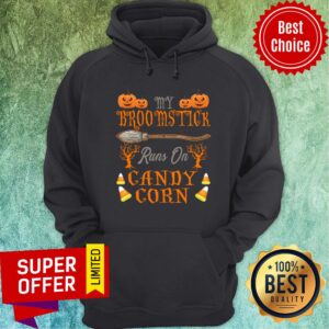 Alternative view of Candy My Broomstick Runs On Candy Corn Halloween Shirt