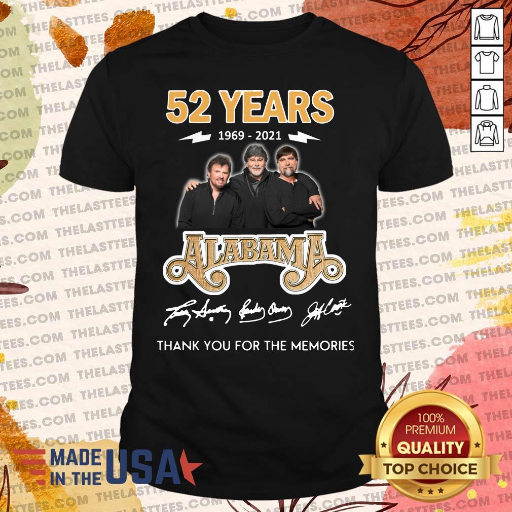 Top 52 Years 1969 2021 Alabama Thank You For The Memories Signatures Shirt