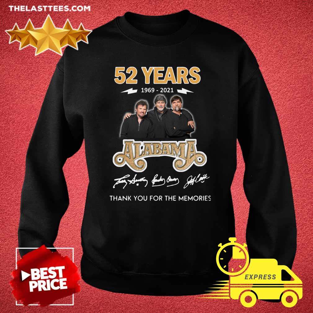 Top 52 Years 1969 2021 Alabama Thank You For The Memories Signatures Shirt - Image 2