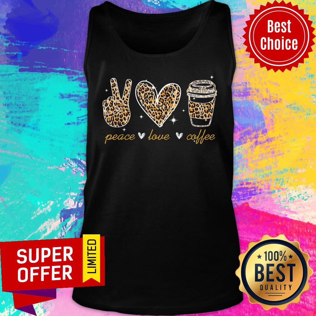 Official Leopard Peace Love Coffee Shirt - Image 3