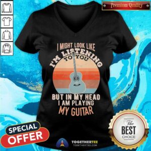 Alternative view of Original In My Head I Am Playing My Guitar Vintage Shirt