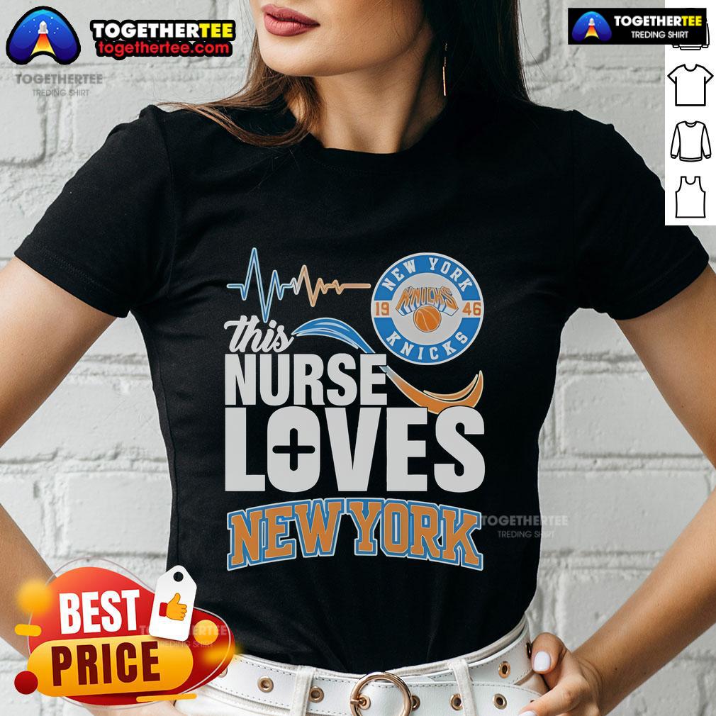 Official This Nurse Loves New York Knicks 1946 T-Shirt - Image 3