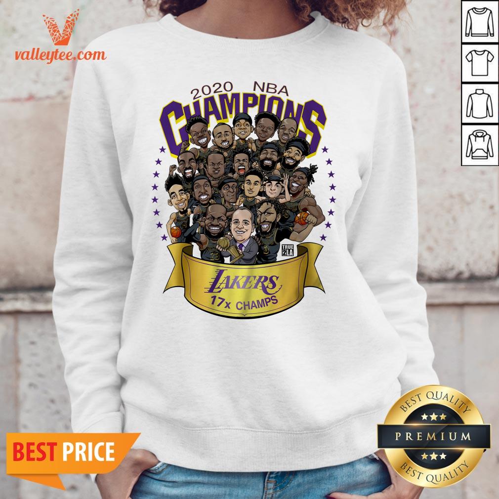 Happy 2020 NBA Champions Los Angeles Lakers 17 Champs Cartoon Shirt - Image 2