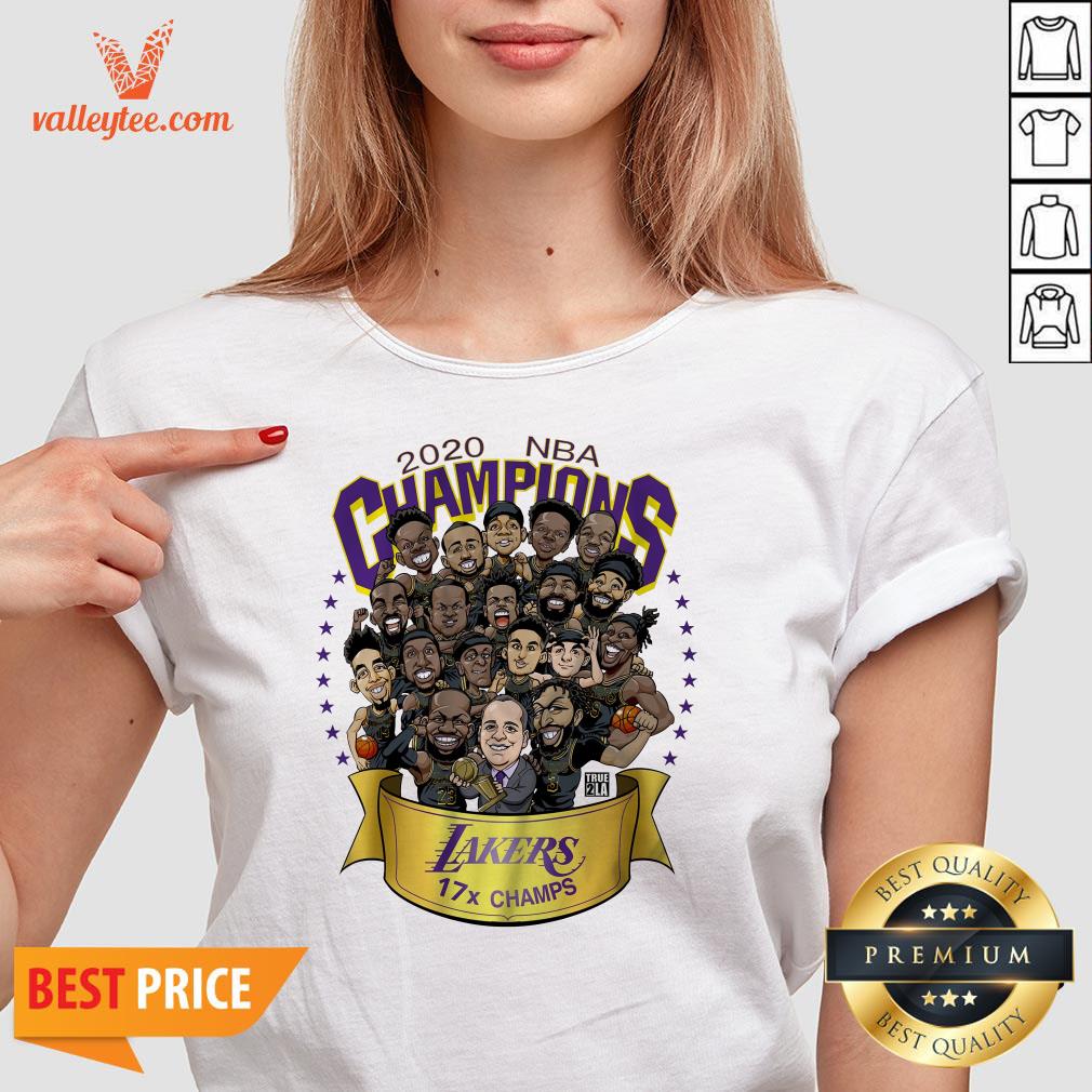 Happy 2020 NBA Champions Los Angeles Lakers 17 Champs Cartoon Shirt - Image 4