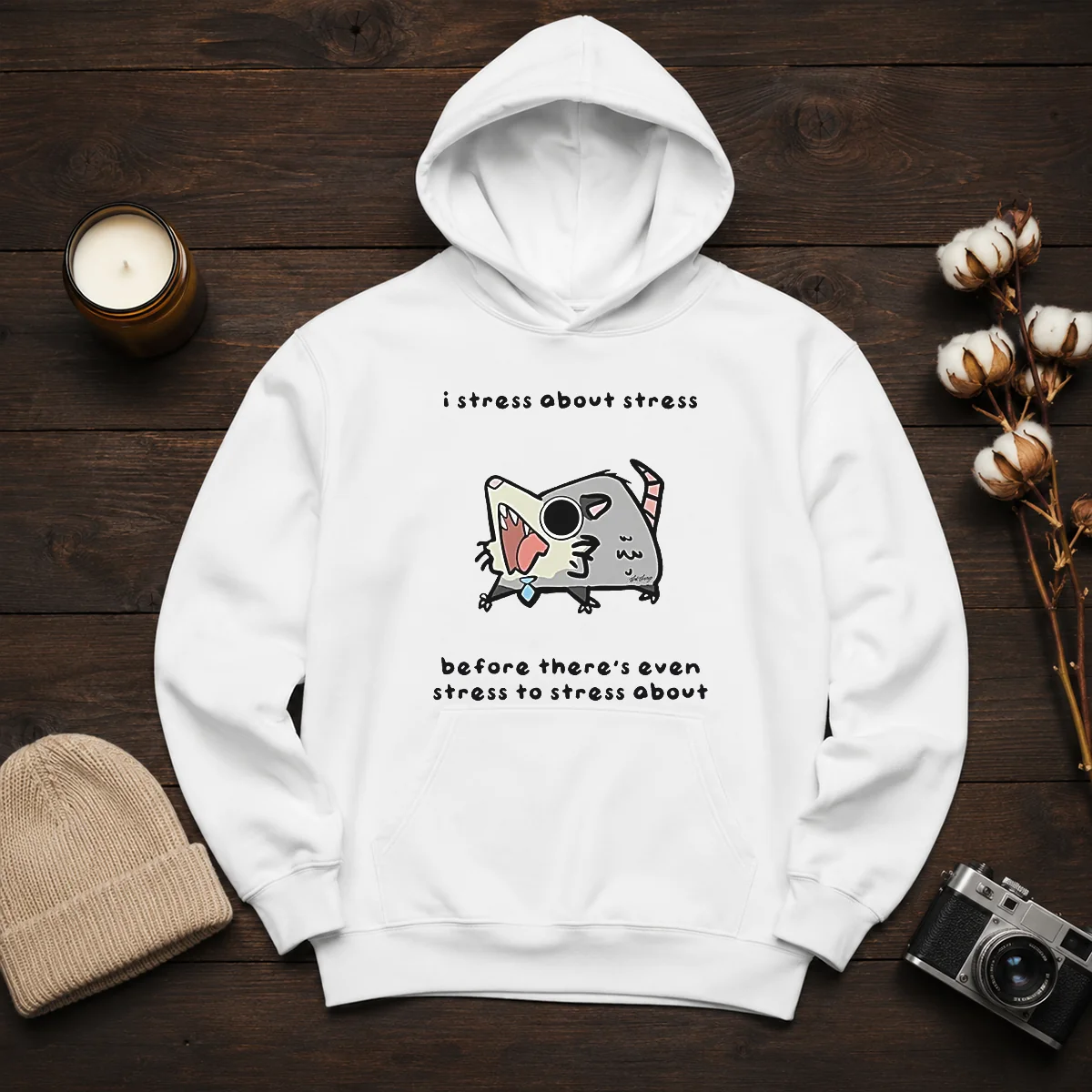 Nice Opossum I Stress About Stress Before There Is Even Stress To Stress About Shirt - Image 6