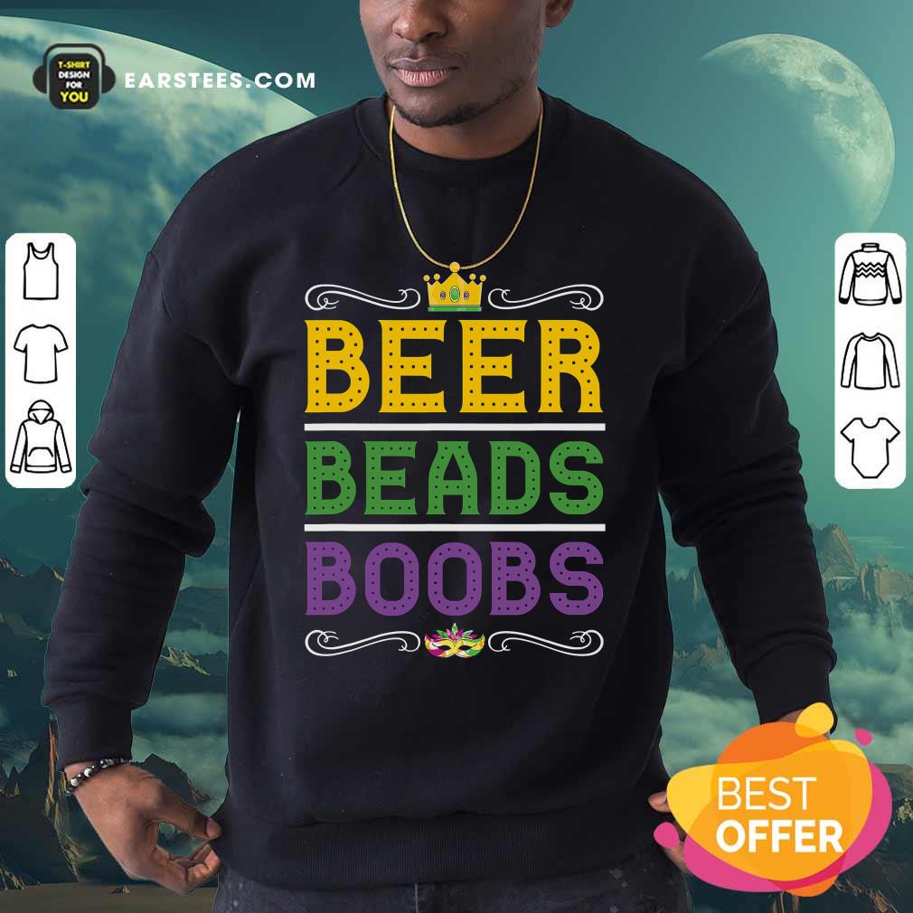 Hot Beer Bead Boobs Carnival Party Mardi Gras Shirt - Image 5