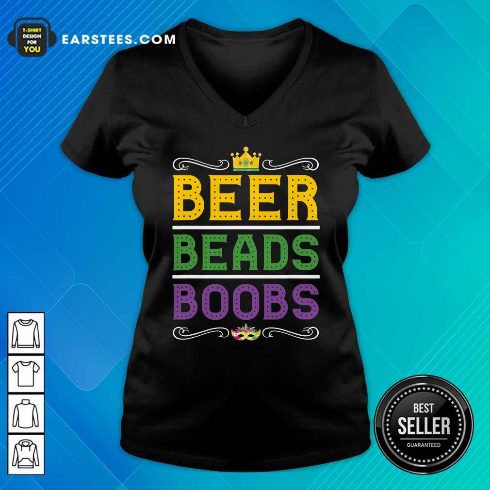Hot Beer Bead Boobs Carnival Party Mardi Gras Shirt - Image 3