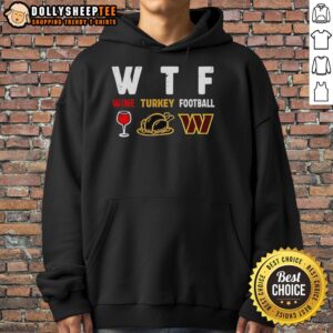 Alternative view of Nice Wine Turkey Washington Commanders Football Thanksgiving T-Shirt